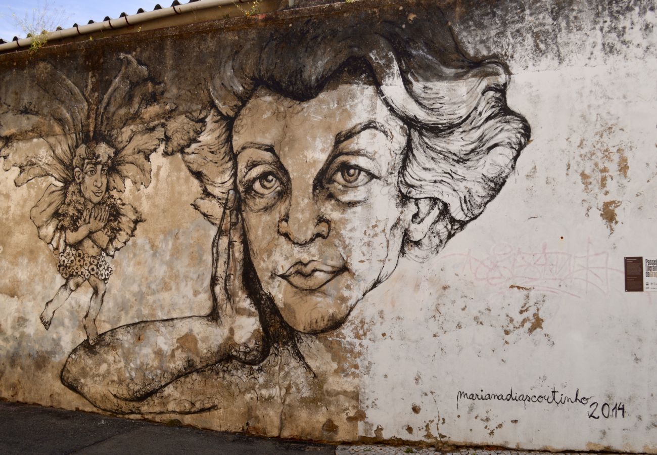 Street art dans le quartier historique de Graça à Lisbonne